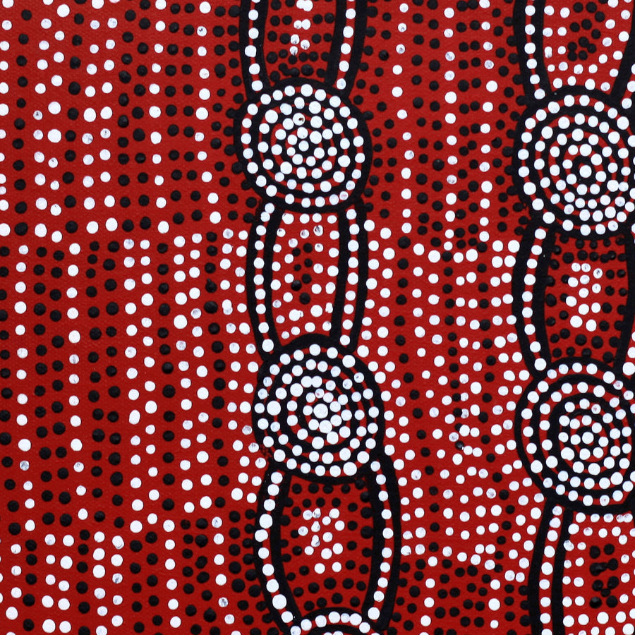 Aboriginal Artwork by Helen Nungarrayi Reed, Mina Mina Jukurrpa - Ngalyipi, 30x30cm