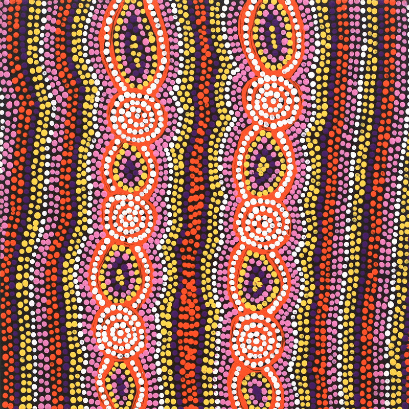 Aboriginal Artwork by Helen Nungarrayi Reed, Mina Mina Jukurrpa - Ngalyipi, 30x30cm