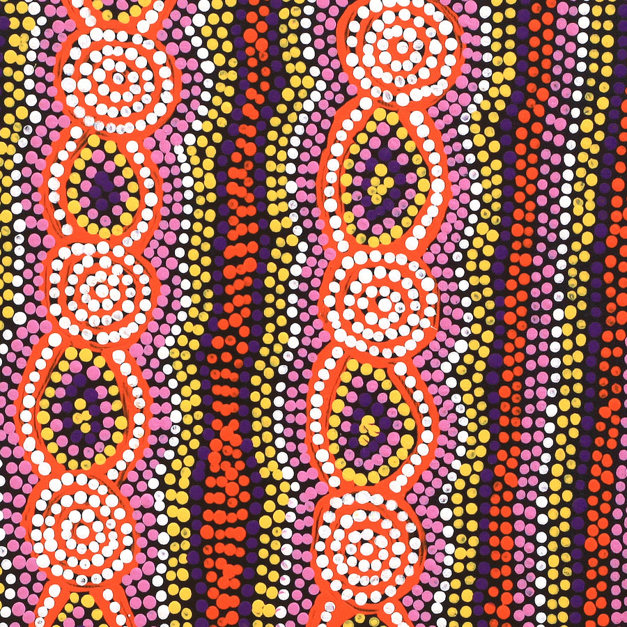 Aboriginal Artwork by Helen Nungarrayi Reed, Mina Mina Jukurrpa - Ngalyipi, 30x30cm