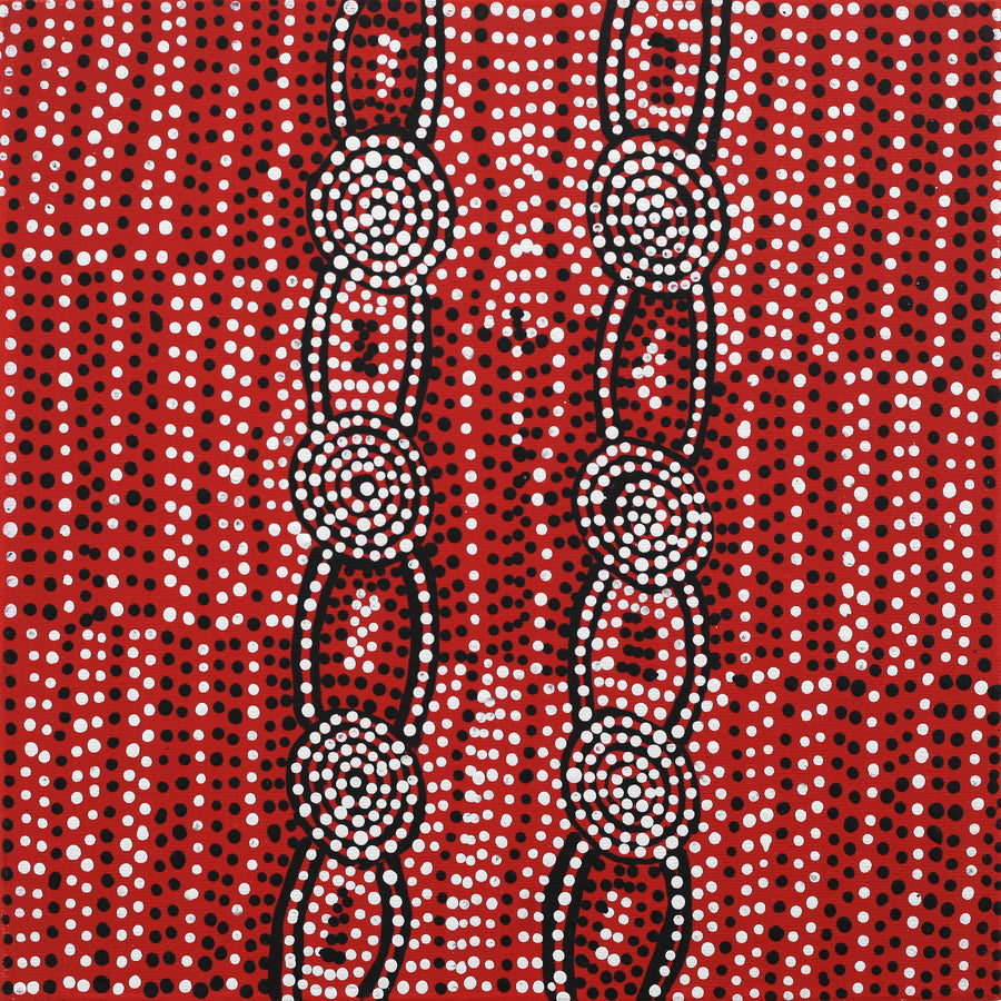Aboriginal Artwork by Helen Nungarrayi Reed, Mina Mina Jukurrpa - Ngalyipi, 30x30cm