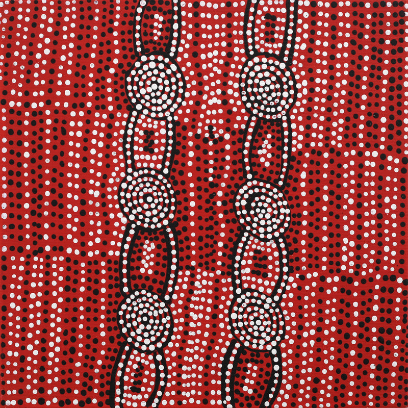 Aboriginal Artwork by Helen Nungarrayi Reed, Mina Mina Jukurrpa - Ngalyipi, 30x30cm
