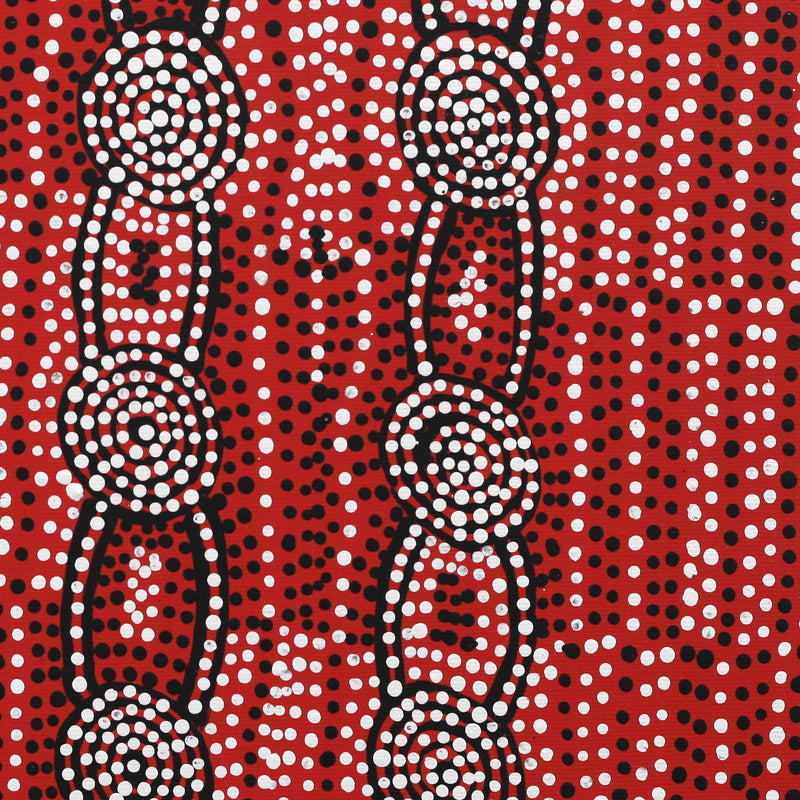 Aboriginal Artwork by Helen Nungarrayi Reed, Mina Mina Jukurrpa - Ngalyipi, 30x30cm