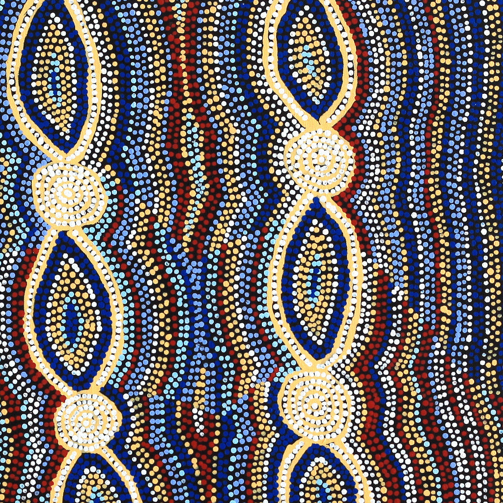 Aboriginal Artwork by Helen Nungarrayi Reed, Mina Mina Jukurrpa (Mina Mina Dreaming) - Ngalyipi, 61x46cm