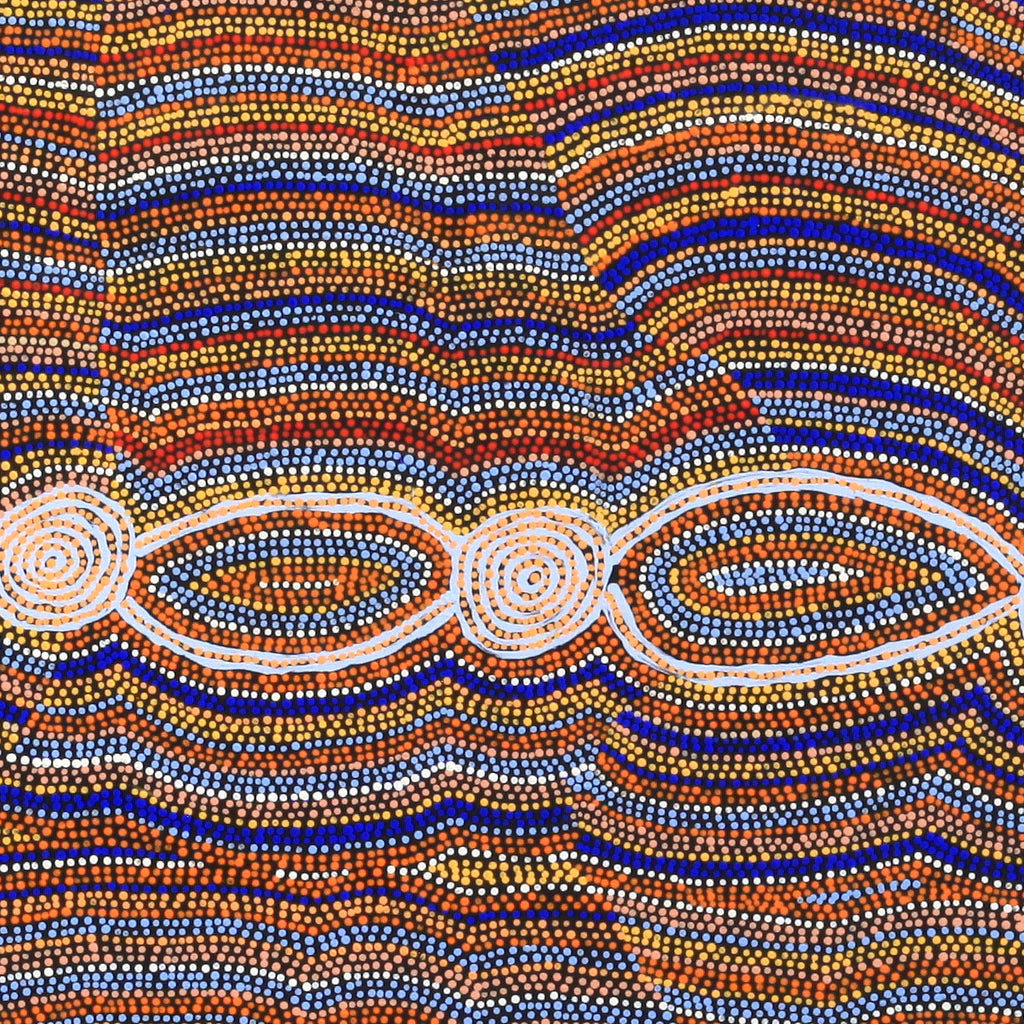 Aboriginal Artwork by Helen Nungarrayi Reed, Mina Mina Jukurrpa (Mina Mina Dreaming) - Ngalyipi, 107x91cm