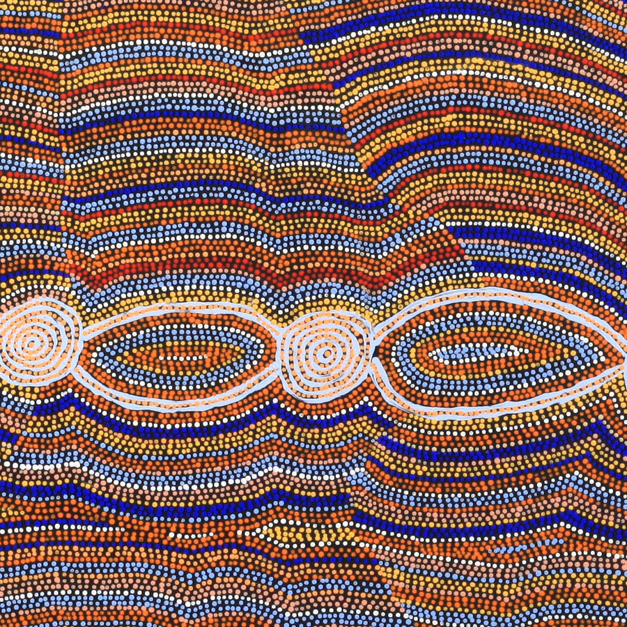 Aboriginal Artwork by Helen Nungarrayi Reed, Mina Mina Jukurrpa (Mina Mina Dreaming) - Ngalyipi, 107x91cm