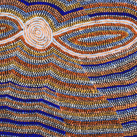 Aboriginal Artwork by Helen Nungarrayi Reed, Mina Mina Jukurrpa (Mina Mina Dreaming) - Ngalyipi, 107x91cm