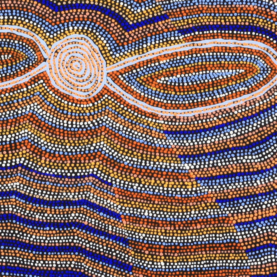 Aboriginal Artwork by Helen Nungarrayi Reed, Mina Mina Jukurrpa (Mina Mina Dreaming) -  Ngalyipi, 107x91cm - ART ARK®