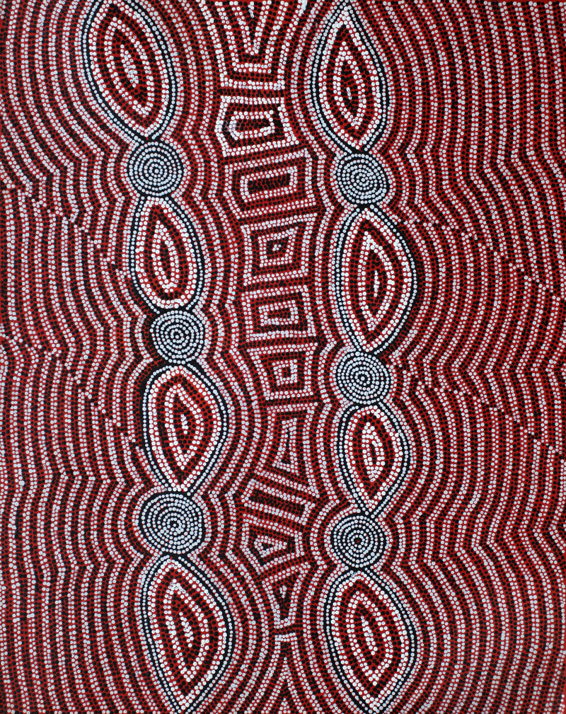 Aboriginal Artwork by Helen Nungarrayi Reed, Mina Mina Jukurrpa (Mina Mina Dreaming) - Ngalyipi, 76x61cm