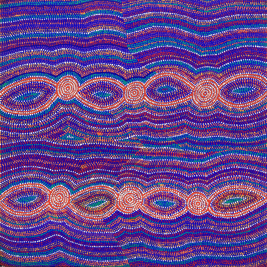 Aboriginal Artwork by Helen Nungarrayi Reed, Mina Mina Dreaming - Ngalyipi, 76x76cm