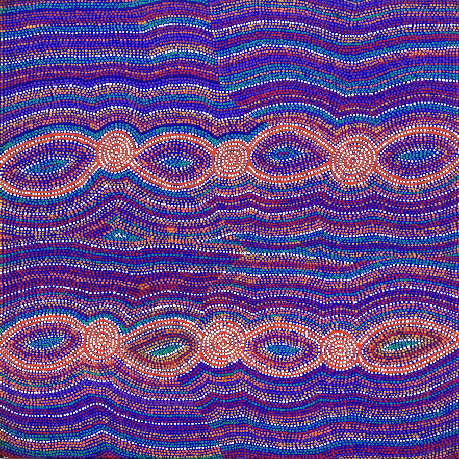 Aboriginal Artwork by Helen Nungarrayi Reed, Mina Mina Dreaming - Ngalyipi, 76x76cm