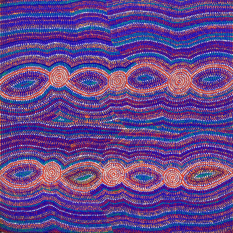 Aboriginal Artwork by Helen Nungarrayi Reed, Mina Mina Dreaming - Ngalyipi, 76x76cm