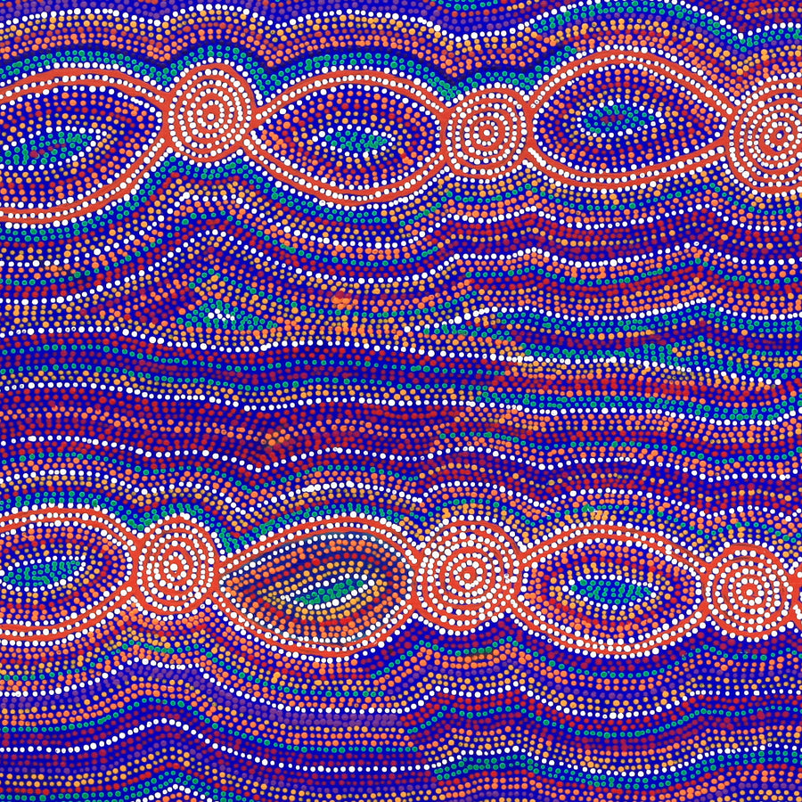 Aboriginal Artwork by Helen Nungarrayi Reed, Mina Mina Dreaming - Ngalyipi, 76x76cm