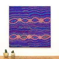Aboriginal Artwork by Helen Nungarrayi Reed, Mina Mina Dreaming - Ngalyipi, 76x76cm