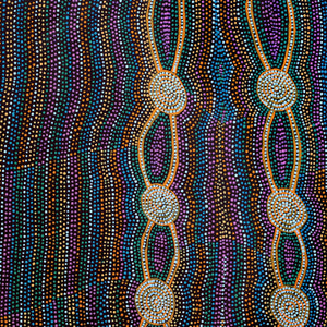 Aboriginal Artwork by Helen Nungarrayi Reed, Mina Mina Dreaming - Ngalyipi, 76x76cm - ART ARK®