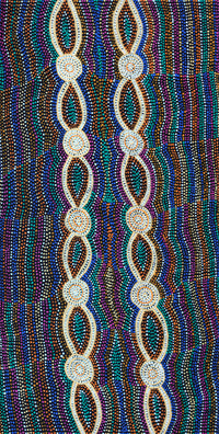 Aboriginal Artwork by Helen Nungarrayi Reed, Mina Mina Dreaming - Ngalyipi, 91x46cm