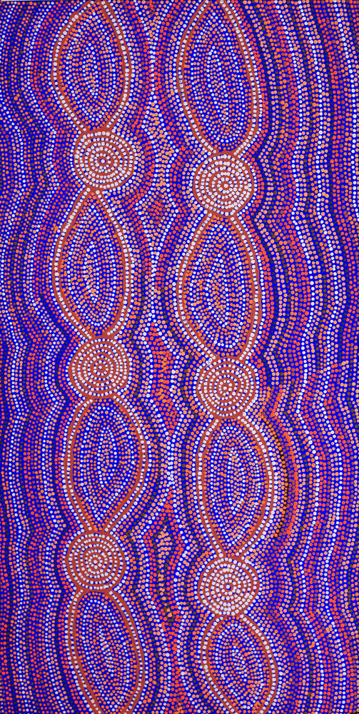 Aboriginal Artwork by Helen Nungarrayi Reed, Mina Mina Dreaming - Ngalyipi, 91x46cm