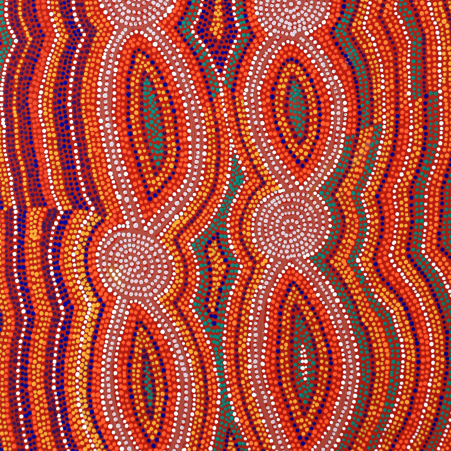 Aboriginal Artwork by Helen Nungarrayi Reed, Mina Mina Dreaming - Ngalyipi, 91x46cm