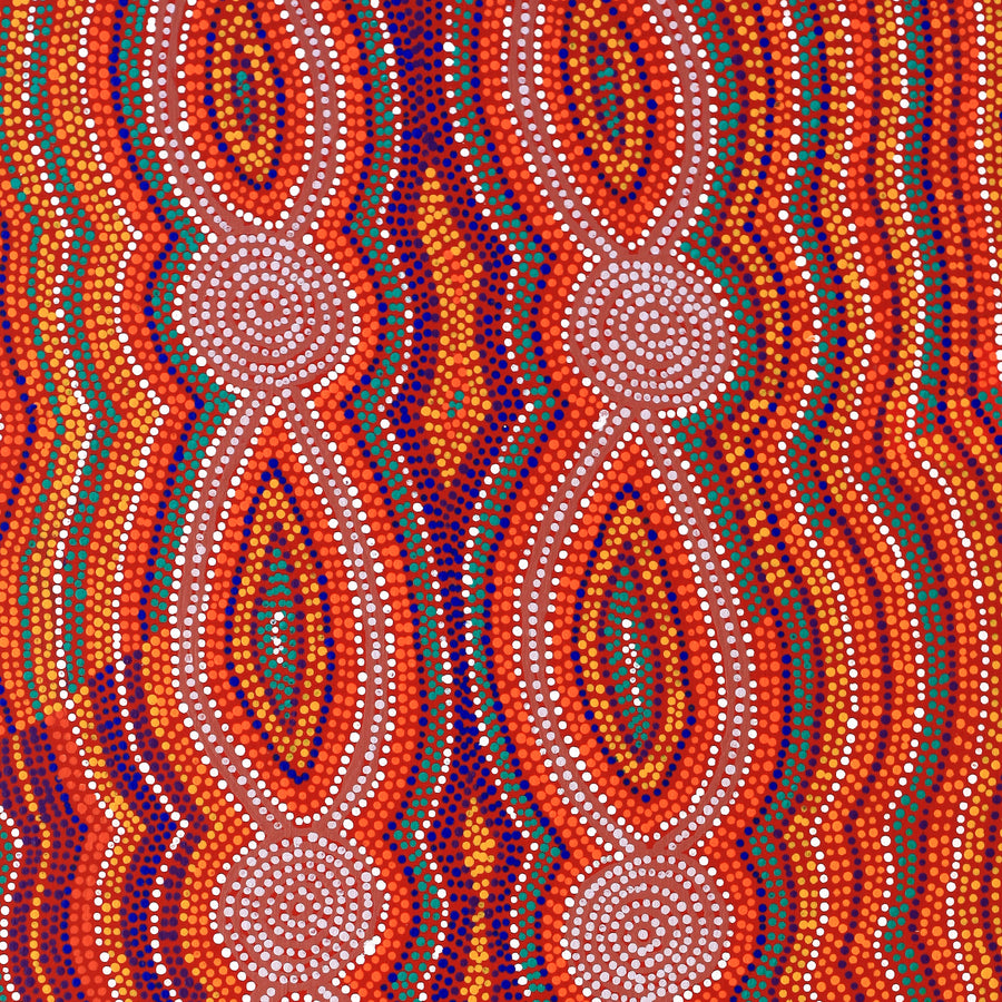 Aboriginal Artwork by Helen Nungarrayi Reed, Mina Mina Dreaming - Ngalyipi, 91x46cm