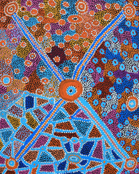 Aboriginal Artwork by Helen Nampijinpa Robertson, Ngapa Jukurrpa (water Dreaming) - Puyurru, 76x61cm