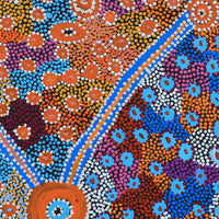Aboriginal Artwork by Helen Nampijinpa Robertson, Ngapa Jukurrpa (water Dreaming) - Puyurru, 76x61cm