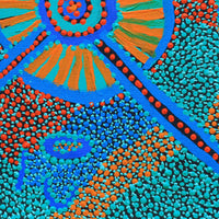 Aboriginal Artwork by Helen Nampijinpa Robertson, Ngapa Jukurrpa - Puyurru, 46x46cm
