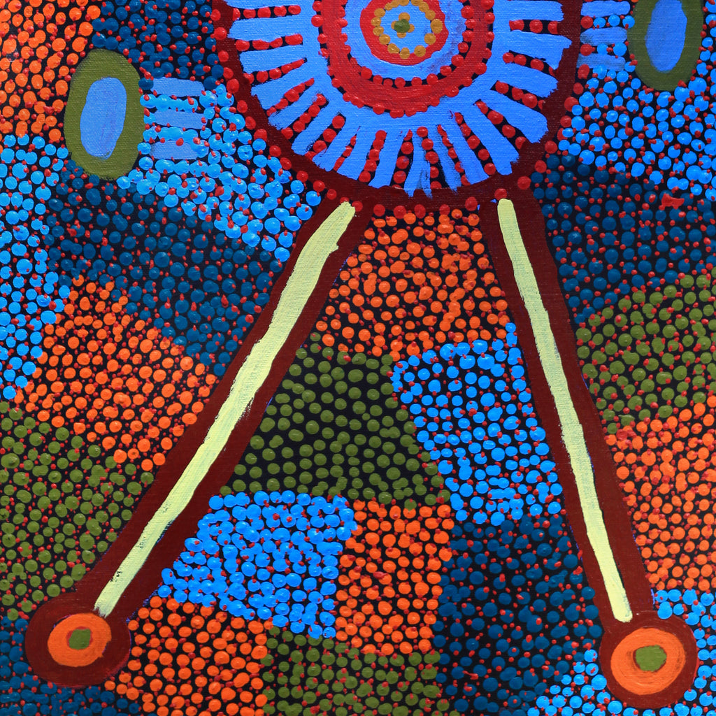Aboriginal Artwork by Helen Nampijinpa Robertson, Ngapa Jukurrpa (water Dreaming) - Puyurru, 61x30cm