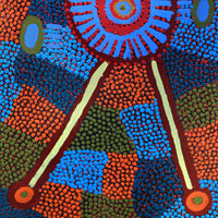Aboriginal Artwork by Helen Nampijinpa Robertson, Ngapa Jukurrpa (water Dreaming) - Puyurru, 61x30cm