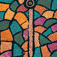 Aboriginal Artwork by Helen Nampijinpa Robertson, Ngapa Jukurrpa (water Dreaming) - Puyurru, 61x30cm