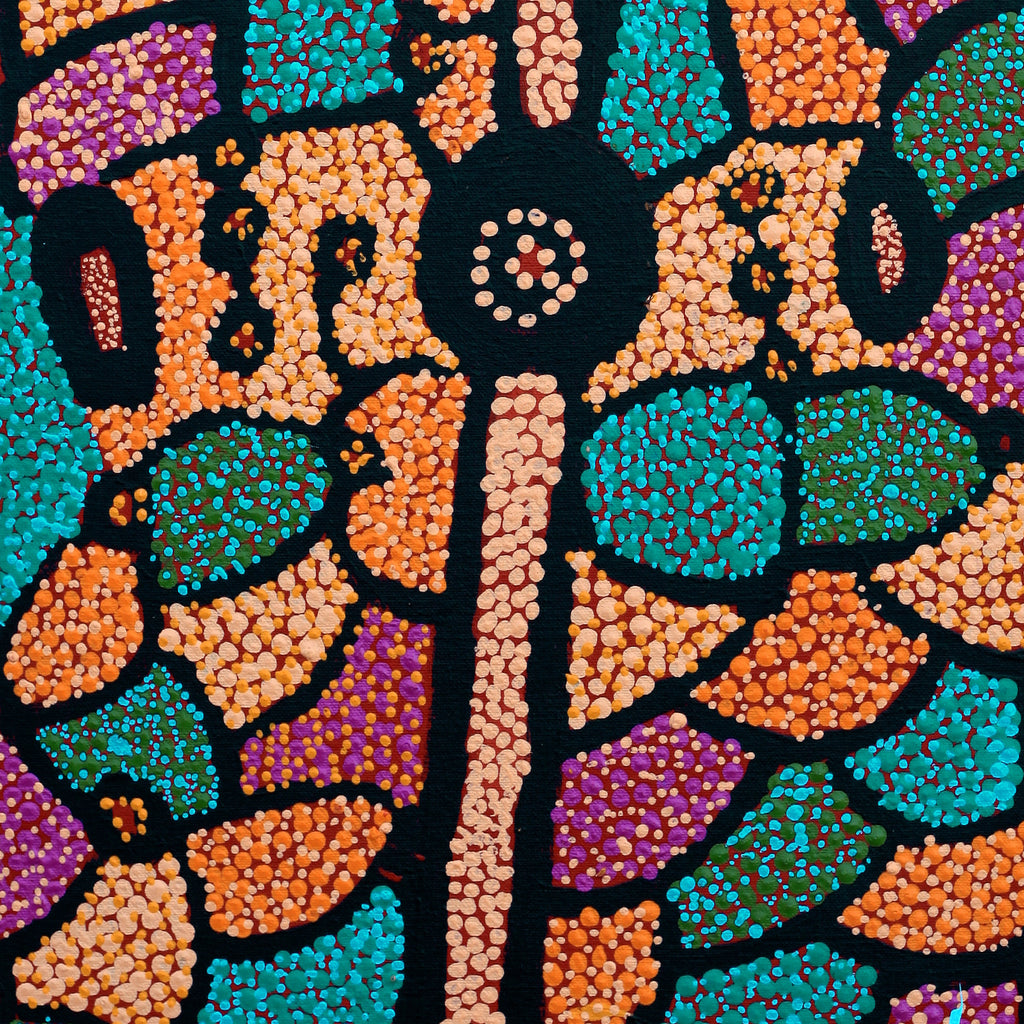 Aboriginal Artwork by Helen Nampijinpa Robertson, Ngapa Jukurrpa (water Dreaming) - Puyurru, 61x30cm
