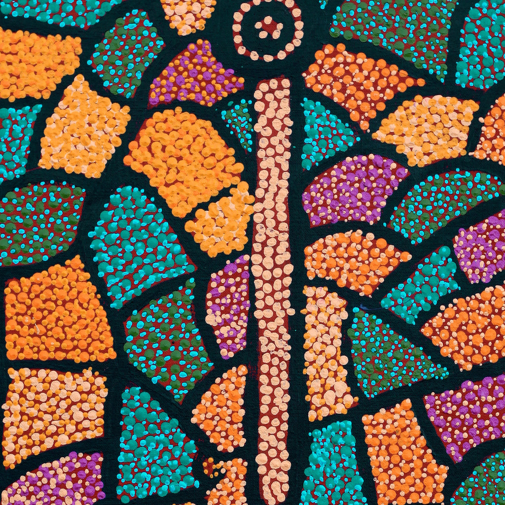 Aboriginal Artwork by Helen Nampijinpa Robertson, Ngapa Jukurrpa (water Dreaming) - Puyurru, 61x30cm