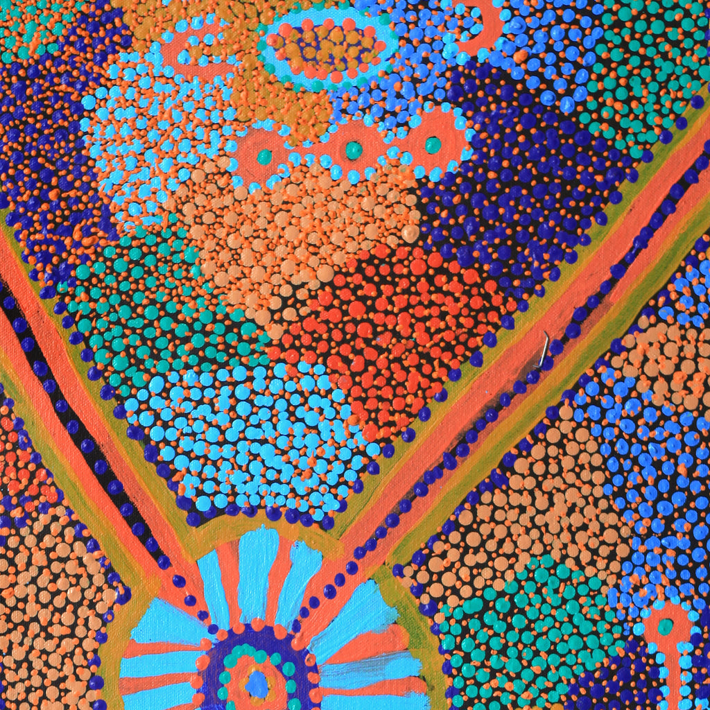 Aboriginal Artwork by Helen Nampijinpa Robertson, Ngapa Jukurrpa (water Dreaming) - Puyurru, 61x46cm