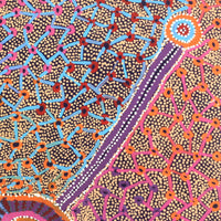 Aboriginal Artwork by Helen Nampijinpa Robertson, Ngapa Jukurrpa - Puyurru, 122x107cm