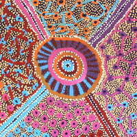 Aboriginal Artwork by Helen Nampijinpa Robertson, Ngapa Jukurrpa - Puyurru, 122x107cm