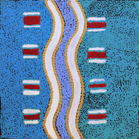 Aboriginal Artwork by Henry Jampijinpa Spencer, Wardapi Jukurrpa (Goanna Dreaming) - Yarripilangu, 30x30cm