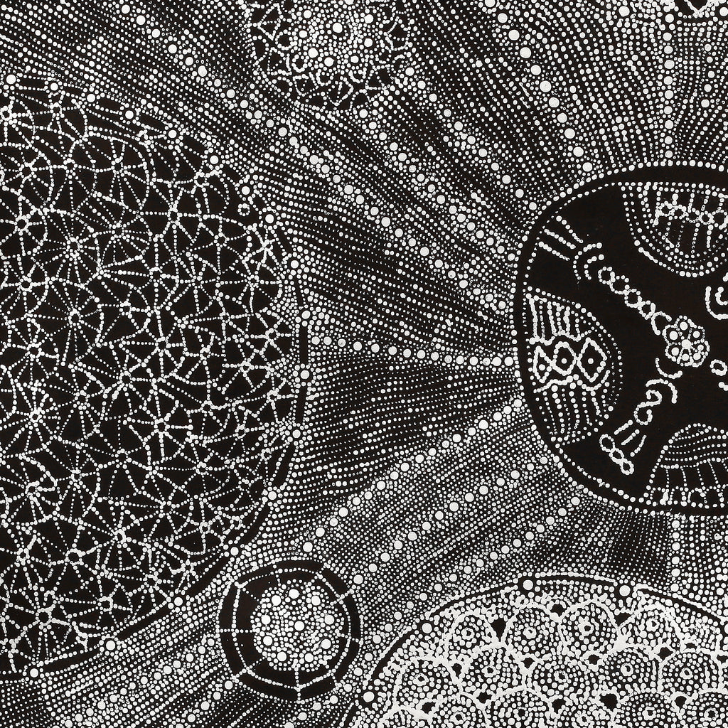 Aboriginal Artwork by Hilda Nakamarra Rogers, Lukarrara Jukurrpa, 107x91cm