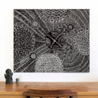 Aboriginal Artwork by Hilda Nakamarra Rogers, Lukarrara Jukurrpa, 107x91cm