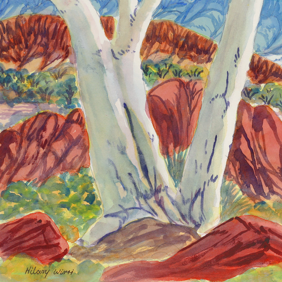 Aboriginal Artwork by Hilary Wirri, West of Jay Creek, 54x35.5cm
