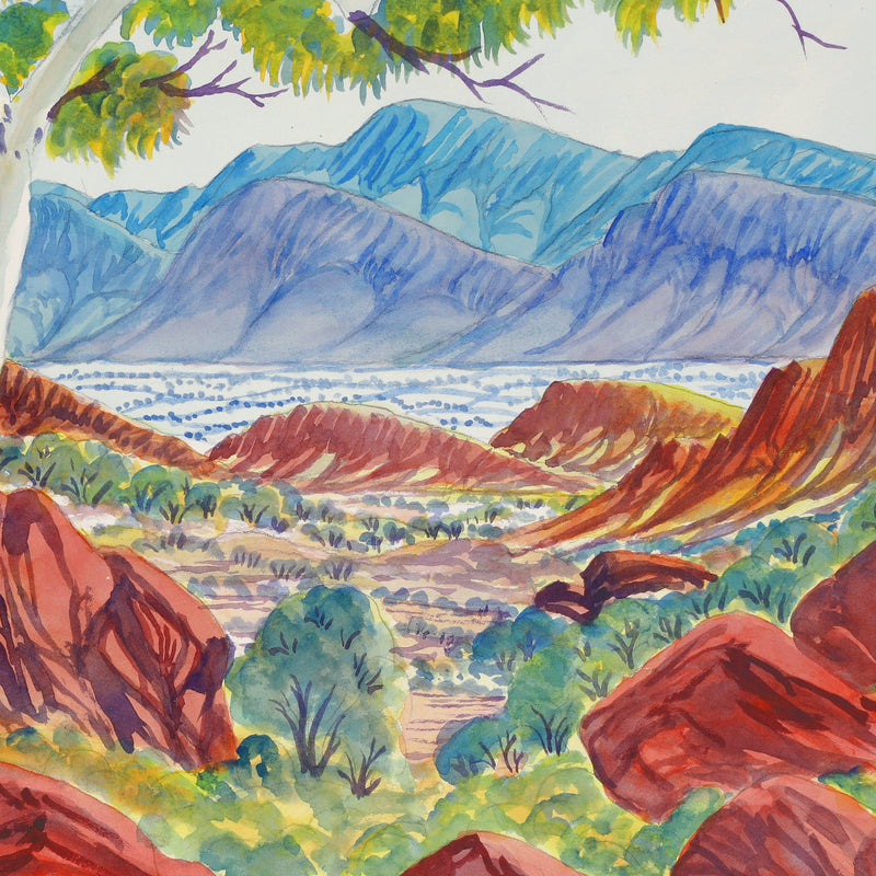 Aboriginal Artwork by Hilary Wirri, West of Jay Creek, 54x35.5cm