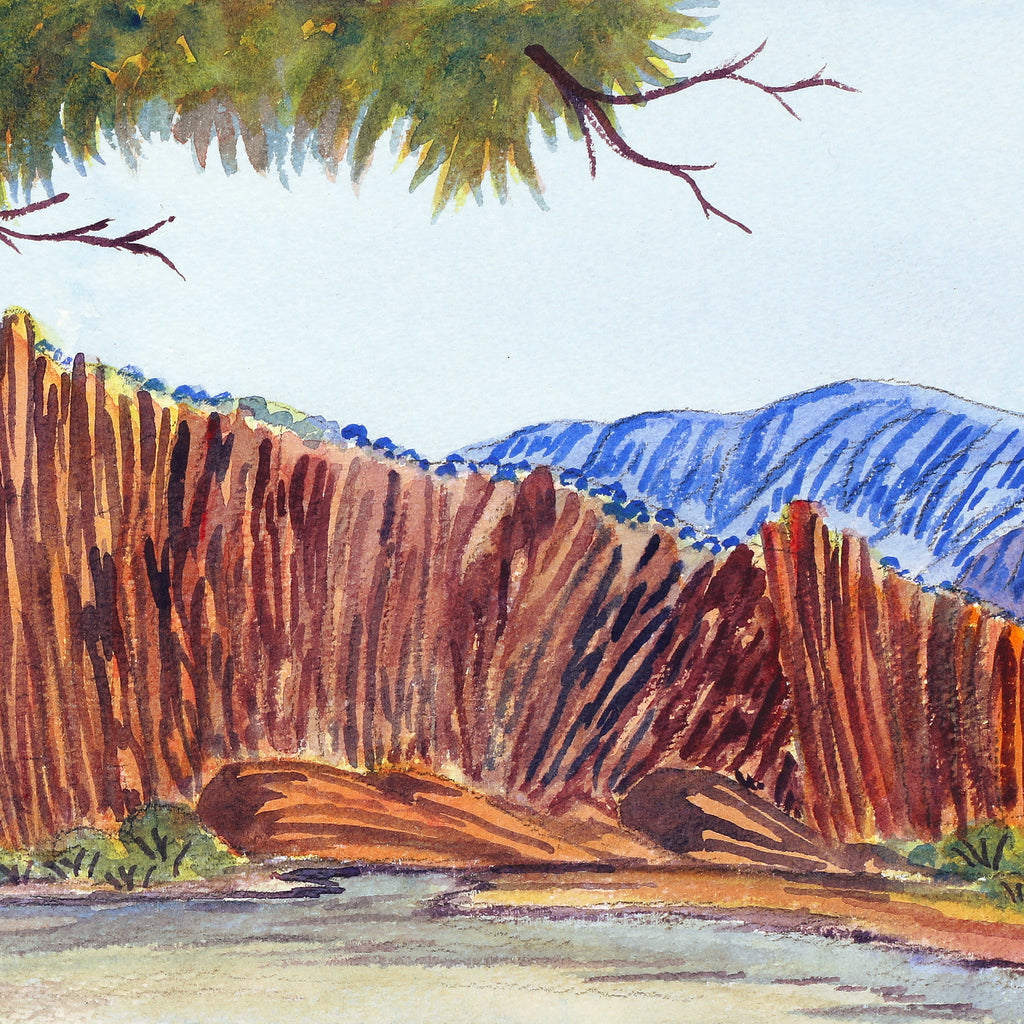 Aboriginal Artwork by Hilary Wirri, South of Glen Helen Gorge, 52x20.5cm