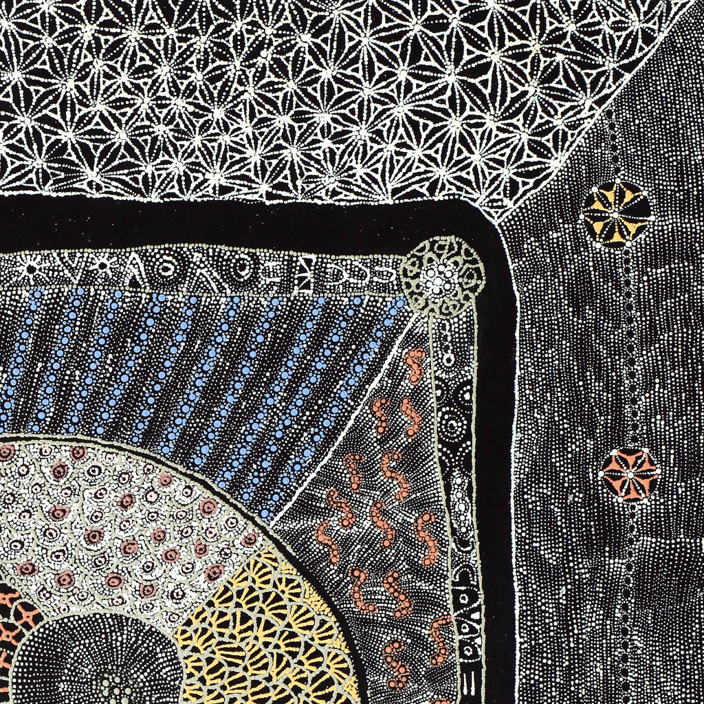 Aboriginal Artwork by Hilda Nakamarra Rogers, Lukarrara Jukurrpa, 122x107cm
