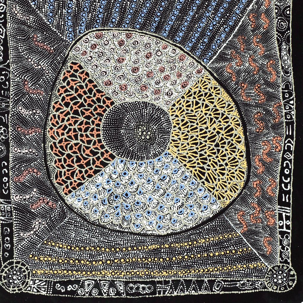 Aboriginal Art by Hilda Nakamarra Rogers, Lukarrara Jukurrpa, 122x107cm - ART ARK®