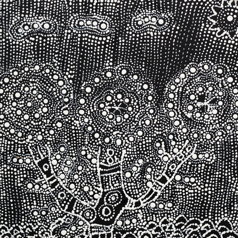Aboriginal Artwork by Hilda Nakamarra Rogers, Lukarrara Jukurrpa, 30x30cm