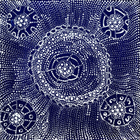 Aboriginal Artwork by Hilda Nakamarra Rogers, Lukarrara Jukurrpa, 30x30cm