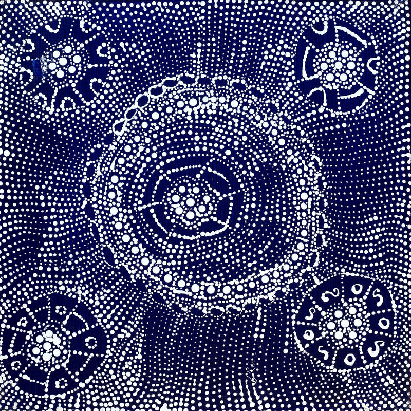Aboriginal Artwork by Hilda Nakamarra Rogers, Lukarrara Jukurrpa, 30x30cm