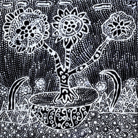 Aboriginal Artwork by Hilda Nakamarra Rogers, Lukarrara Jukurrpa, 30x30cm