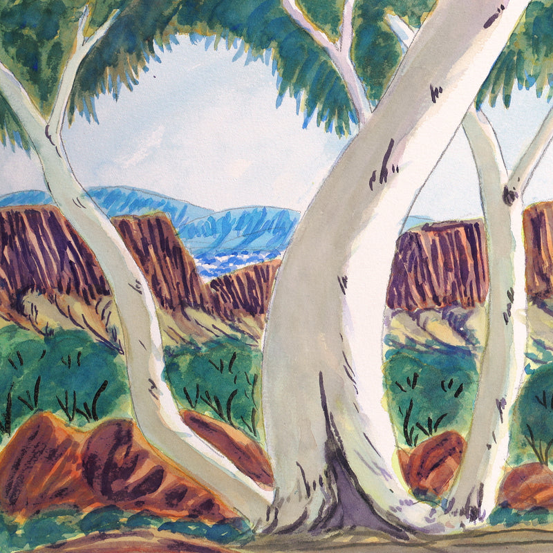 Aboriginal Artwork by Hilary Wirri, Kintore, 54x24cm