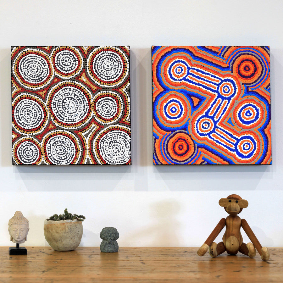 Aboriginal Artwork by Thompson Jangala Brown, Yumari Jukurrpa (Yumari Dreaming), 30x30cm
