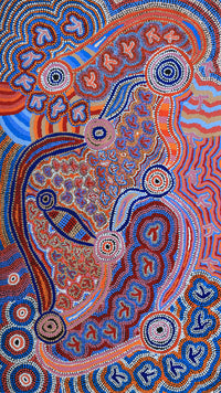 Aboriginal Artwork by Lee Nangala Gallagher, Yankirri Jukurrpa - Ngarna, 107x61cm
