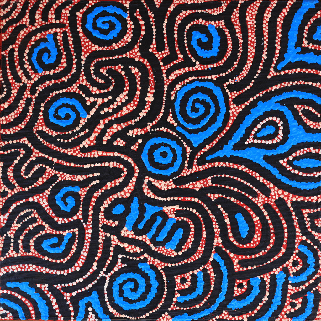 Aboriginal Artwork by Kirsty Anne Napanangka Brown, Mina Mina Jukurrpa -  Ngalyipi, 30x30cm - ART ARK®