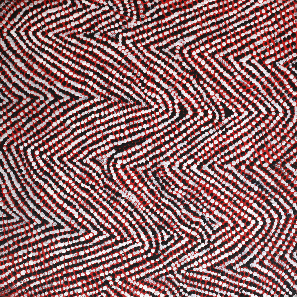 Aboriginal Artwork by Sarah Napurrurla Leo, Lukarrara Jukurrpa, 30x30cm